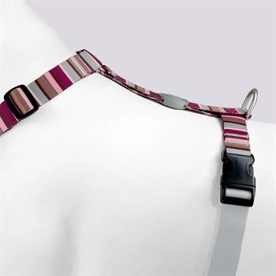 Morso Hondentuig H-Tuig Gerecycled Skyline Rood / Roze 40-55x1.5 cm