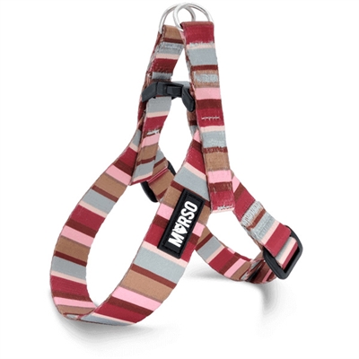 Morso Mini Hondentuig Verstelbaar Gerecycled Skyline Rood / Roze 24-32x1.5 cm