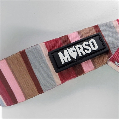 Morso Mini Hondentuig Verstelbaar Gerecycled Skyline Rood / Roze 24-32x1.5 cm