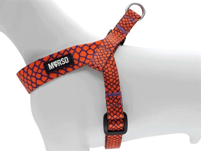 Morso Mini Hondentuig Verstelbaar Gerecycled Urban Lizard Rood 24-32x1.5 cm