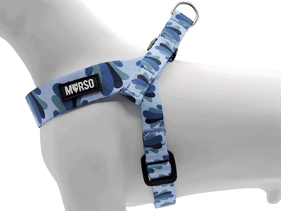 Morso Mini Hondentuig Verstelbaar Gerecycled Splash Blauw 24-32x1.5 cm
