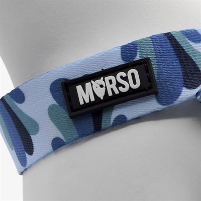 Morso Mini Hondentuig Verstelbaar Gerecycled Splash Blauw 24-32x1.5 cm
