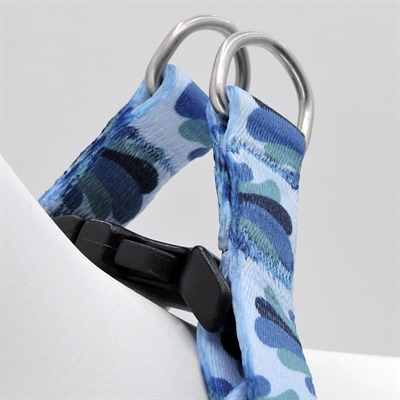 Morso Mini Hondentuig Verstelbaar Gerecycled Splash Blauw 24-32x1.5 cm