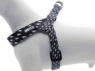 Morso Mini Hondentuig Verstelbaar Gerecycled Power Flow Zwart 24-32x1.5 cm