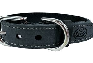 Sazzz Halsband Hond Nomad Vintage Leer Antraciet 32-39x2 cm