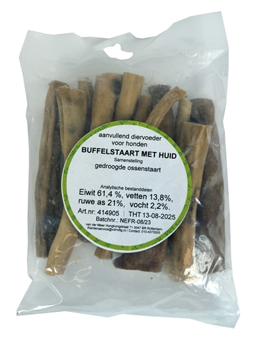 Petsnack Buffelstaart Met Huid 250 gr