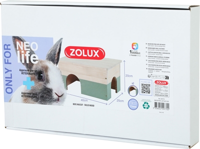 Zolux Neolife Houten Huisje Konijn Groen 40x25x20 cm