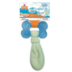 Nylabone Puppy Freezer Bone With Wash Cloth Pindakaassmaak Medium Tot 16 kg
