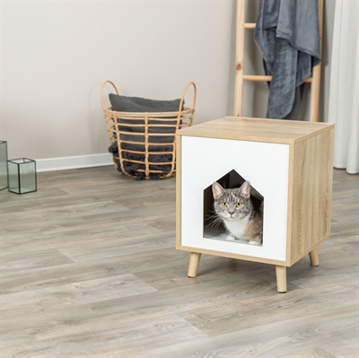 Trixie Kattenmand Huis Isa Houtlook Lichtbruin / Wit 40x40x50 cm
