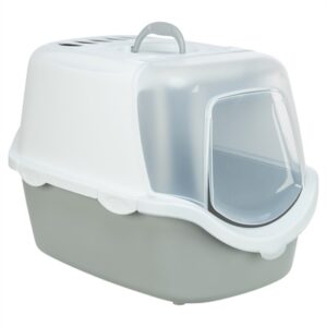 Trixie Kattenbak Vico Open Top Met Kap Lichtgrijs / Wit 56x40x40 cm