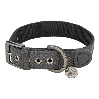 Trixie Halsband Hond Citystyle Extra Breed Katoen Zwart 25-32x2.5 cm