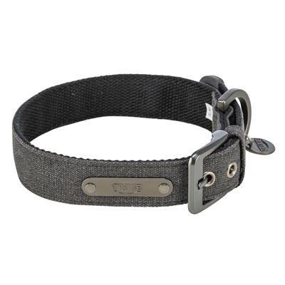 Trixie Halsband Hond Citystyle Extra Breed Katoen Zwart 25-32x2.5 cm