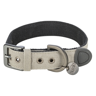 Trixie Halsband Hond Citystyle Extra Breed Katoen Lichtgrijs 25-32x2.5 cm