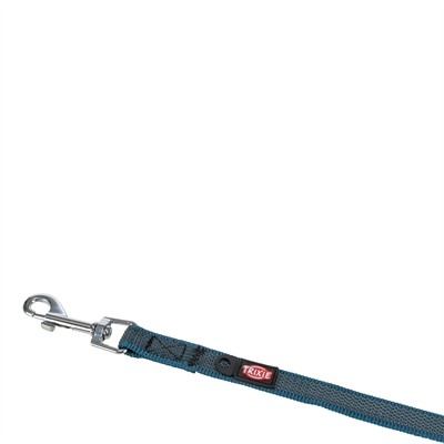 Trixie Hondenriem Sleeplijn Met Rubber Anti Slip Petrol Blauw S/M 5 Mtr X 1.5 cm
