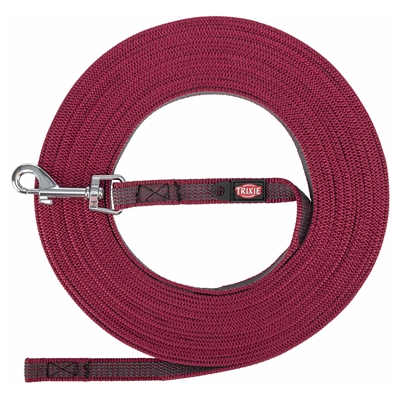 Trixie Hondenriem Sleeplijn Met Rubber Bekleed Sangria S/M 15 Mtr X 1.5 cm