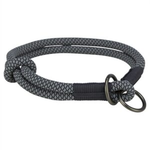 Trixie Halsband Hond Soft Rope Halfslip Zwart / Grijs 25x0.6 cm