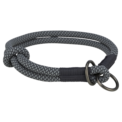 Trixie Halsband Hond Soft Rope Halfslip Zwart / Grijs 25x0.6 cm