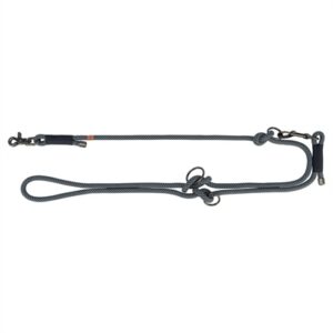 Trixie Hondenriem Soft Rope Verstelbaar Zwart / Grijs 200x0.6 cm