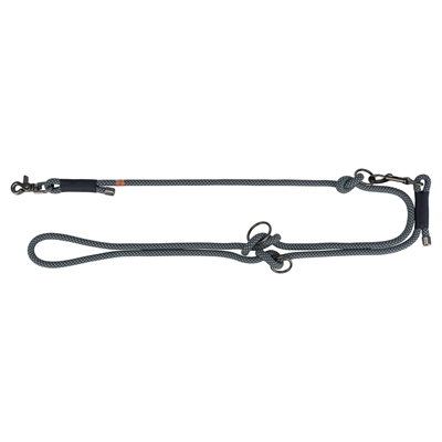 Trixie Hondenriem Soft Rope Verstelbaar Zwart / Grijs 200x0.6 cm