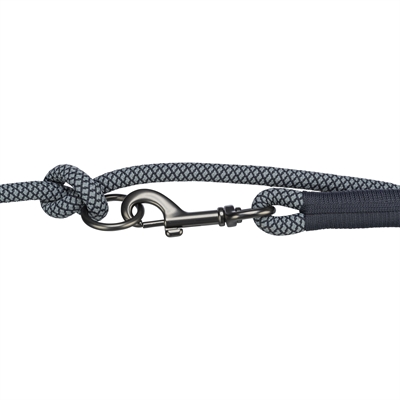 Trixie Hondenriem Soft Rope Verstelbaar Zwart / Grijs 200x0.6 cm