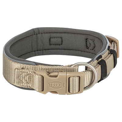 Trixie Halsband Hond Premium Extra Breed Zand / Grafiet Grijs 27-35x2.5 cm