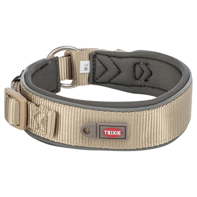 Trixie Halsband Hond Premium Extra Breed Zand / Grafiet Grijs 27-35x2.5 cm