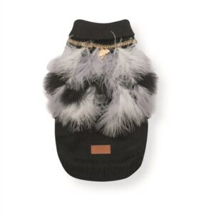 Croci Hondentrui Met Veren Zwart / Wit 25 cm