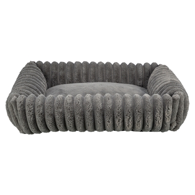Trixie Hondenmand Lonni Ribfluweel Hoekig Grijs 65x50 cm