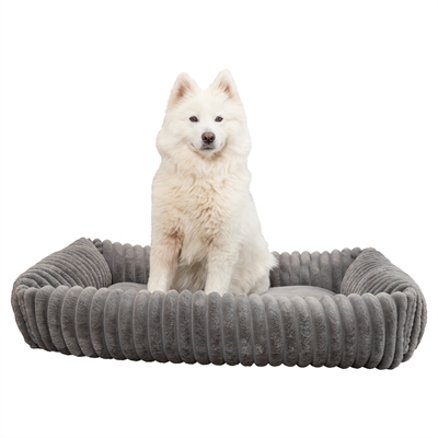 Trixie Hondenmand Lonni Ribfluweel Hoekig Grijs 65x50 cm