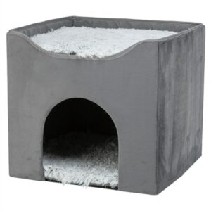 Trixie Kattenhuis Harvey Grijs-Wit / Zwart 38x38x38 cm