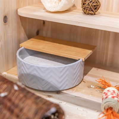 Trixie Zandbad Met Platform Degoes / Hamsters Keramiek / Hout 24x24 cm 25x9 cm