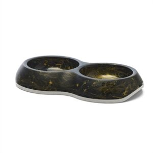 Savic Voerbak Delice Dubbel Marble Zwart / Goud 26x15.5x4 cm 2x200 ml