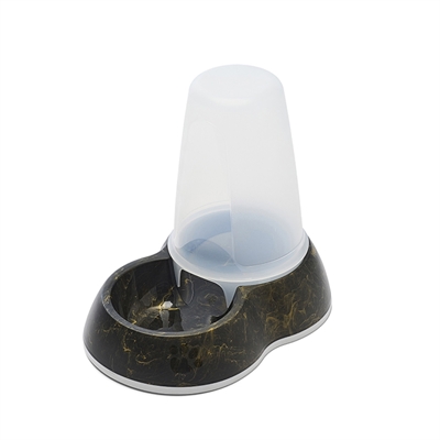 Savic Voerdispencer Loop Marble Zwart / Goud 26x17.5x23 cm 1.5 ltr
