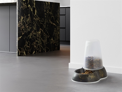 Savic Voerdispencer Loop Marble Zwart / Goud 26x17.5x23 cm 1.5 ltr