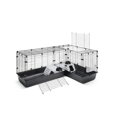 Savic Clubix Corner Knaagdierkooi Zwart 146.5/100x50x63.5 cm