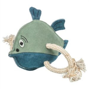 Trixie Vis Leer Met Touw 28 cm