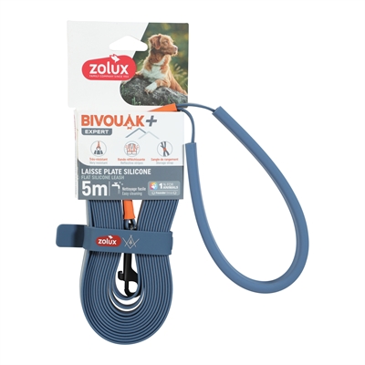 Zolux Bvk Sleeplijn Plat Siliconen Blauw 5 Mtr X 1.5 cm