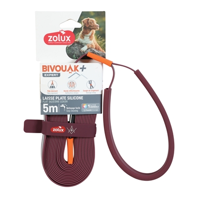 Zolux Bvk Sleeplijn Plat Siliconen Rood 5 Mtr X 1.5 cm