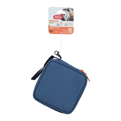 Zolux Bvk 2in1 Opvouwbare Voerbak En Drinkbak Blauw 2x700 ml