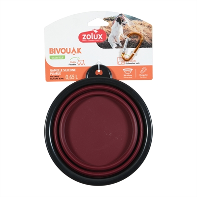 Zolux Bvk Voerbak Opvouwbaar Siliconen Rood 16 cm 650 ml