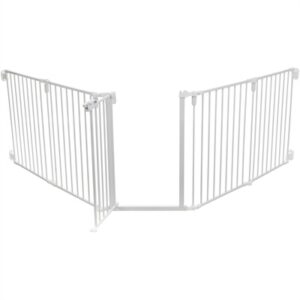 Trixie Hondenhek Afsluithek Metaal 5-Delig Met Deur Wit 62.5-300x76.5 cm