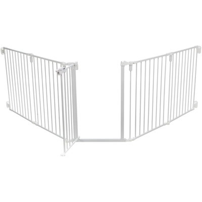 Trixie Hondenhek Afsluithek Metaal 5-Delig Met Deur Wit 62.5-300x76.5 cm
