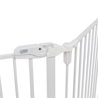Trixie Hondenhek Afsluithek Metaal 5-Delig Met Deur Wit 62.5-300x76.5 cm