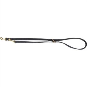 Trixie Hondenriem Pure Verstelbaar Leer Zwart S-M 200x1.5 cm