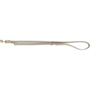 Trixie Hondenriem Pure Verstelbaar Leer Lichtgrijs S-M 200x1.5 cm