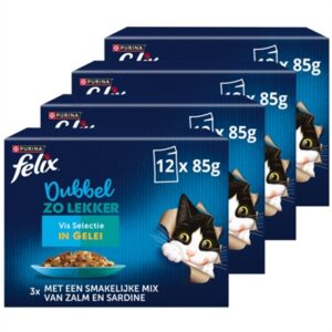 Felix Dubbel Zo Lekker Vis Selectie In Gelei 4x12x85 gr