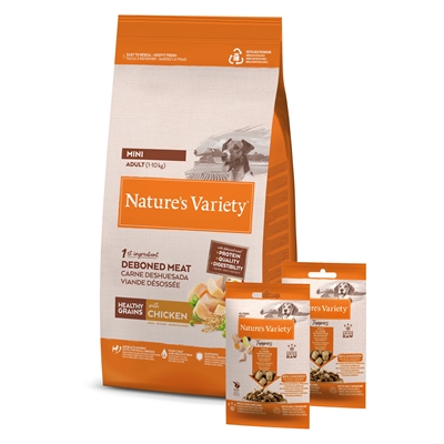 Natures Variety Original Adult Mini Chicken Met 2 Freeze Dried Toppers 1.5 kg + 2x120 gr