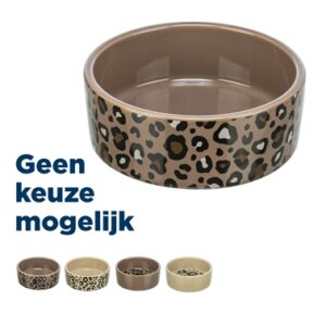 Trixie Voerbak / Drinkbak Leo Kat Keramiek Panterprint Assorti 12 cm 300 ml