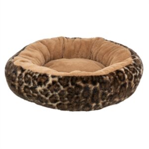 Trixie Hondenmand Leo Soft Rond Pluche Bruin / Panterprint 50 cm