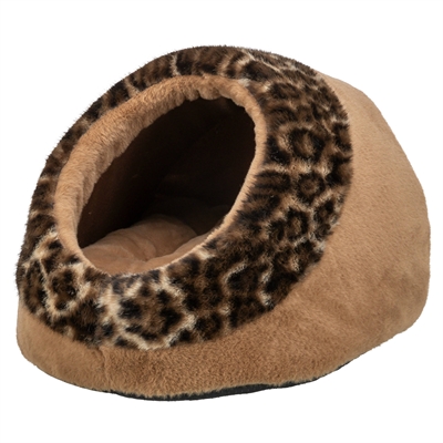 Trixie Kattenmand Iglo Leo Soft Pluche Bruin / Panterprint 35x41x26 cm